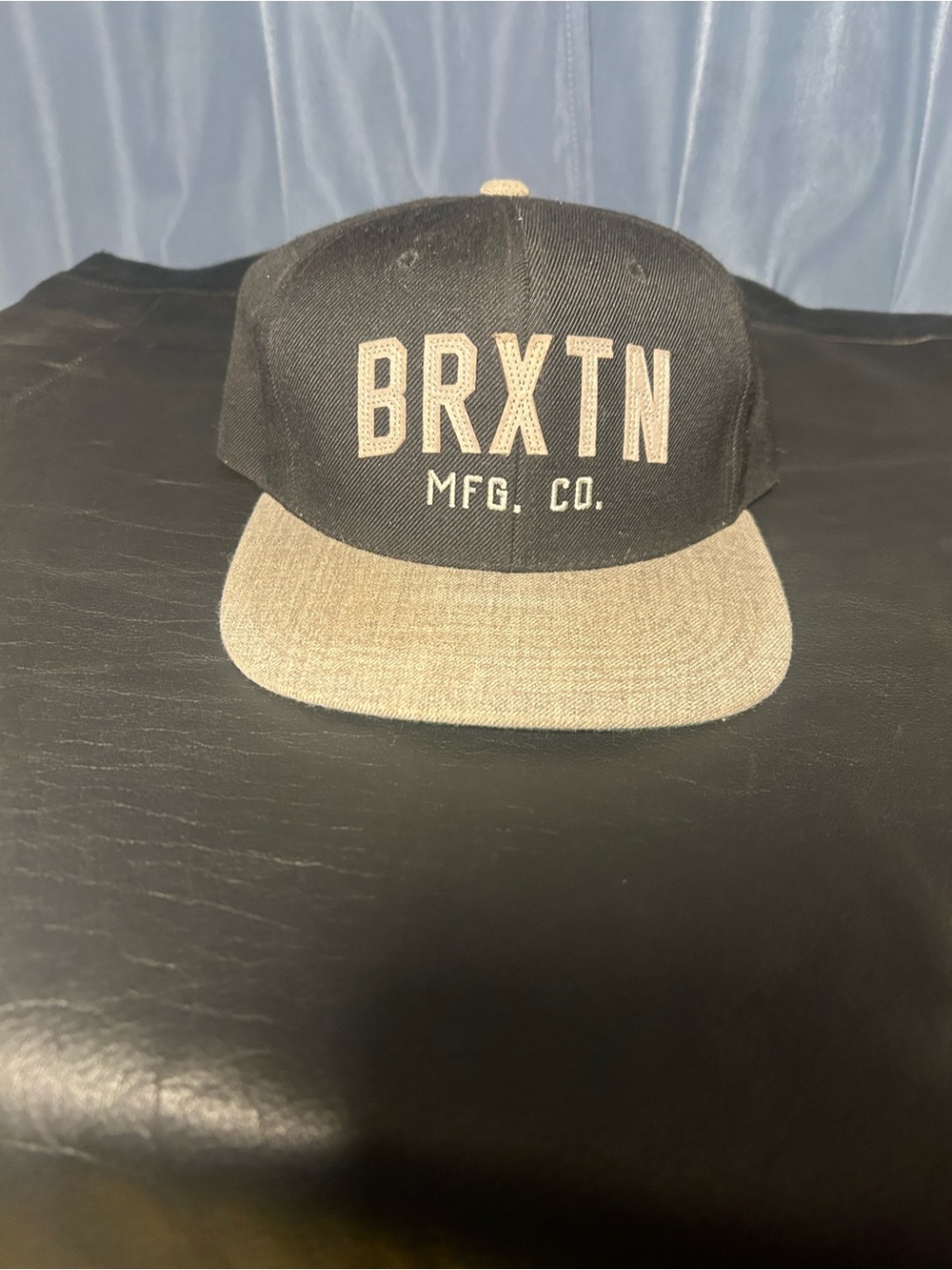 Brixton Two-Tone Black and Tan Snapback Hat BRXTN MFG. CO.